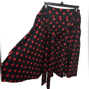 Black And Red Polka Dot Pin Up Midi Skirt